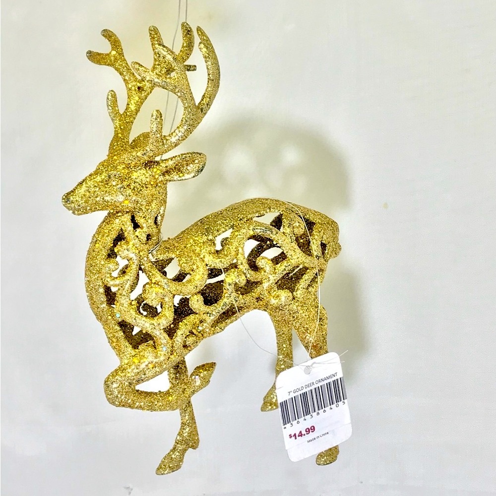 Elegant Gold Holiday Ornaments Set